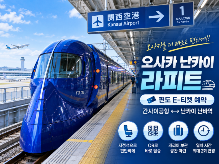 오사카 난카이 라피트 예약 편도 E-티켓 (간사이공항-난카이 난바역)